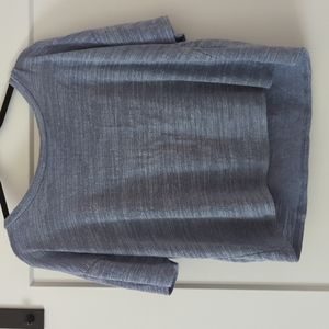 Medium Light blue, Lightweight Long Crop top, Made in USA.